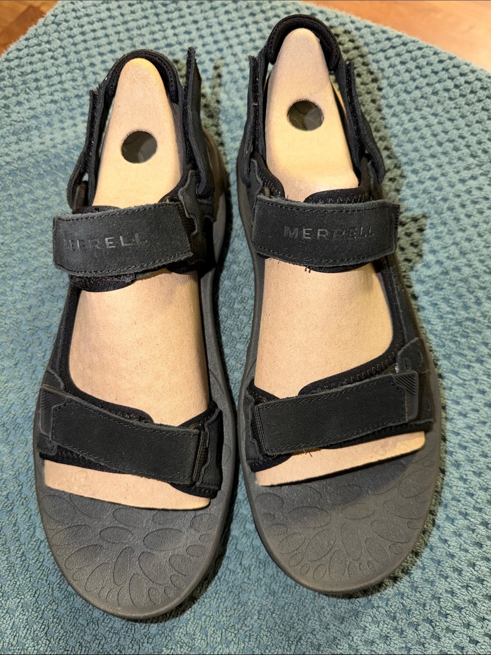 Merrell Black Adjustable Strap Sport Sandals